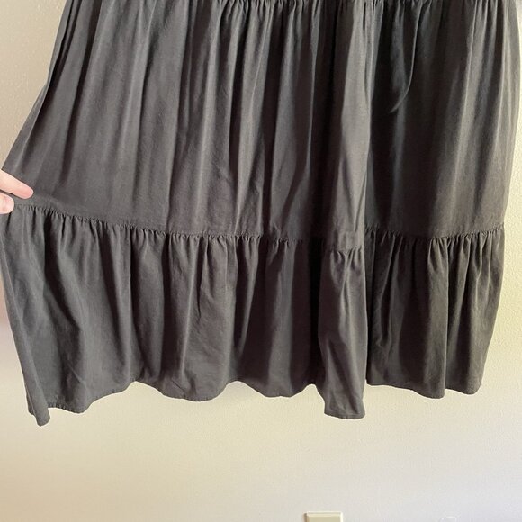 Old Navy Women XL Gray Boho Puff Sleeve Embroidered Smocked Mini Swing Dress - Picture 3 of 11